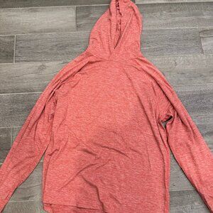 J.Crew Performance Hoodie Men’s XL Heathered Coral Lightweight Pullover